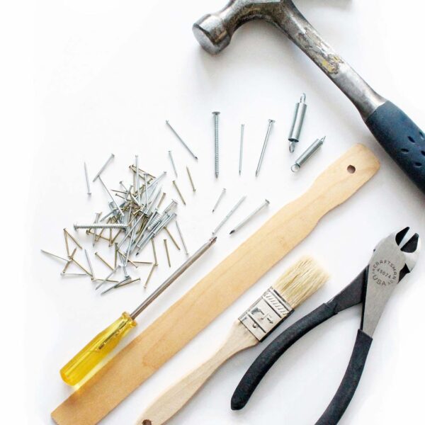 Arrangement of home repair tools.