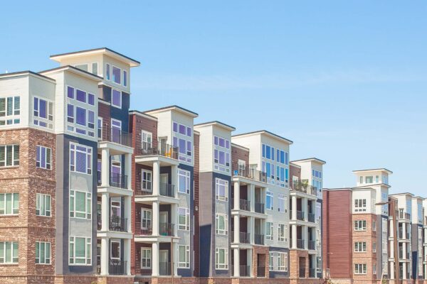 Summit Square apartments with modern construction and large balconies.