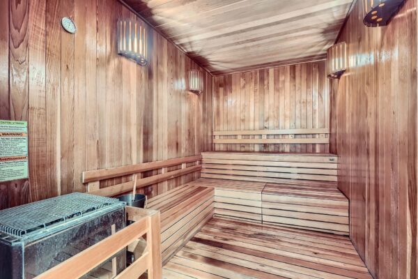 Sanctuary Doral apartments sauna.