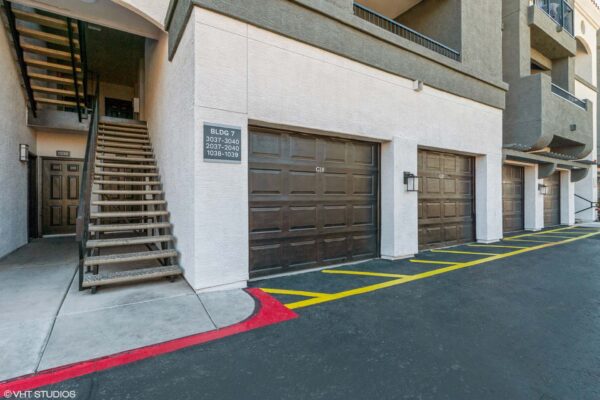 Mandarina apartments with clean modern architecture and tuck under garages.