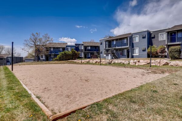 Overlook at Sunset Point apartments sand volleyball courts.