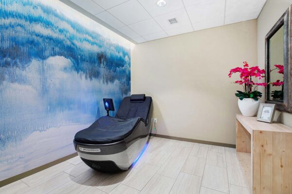 The Locale apartments spa with hydro massage chair.