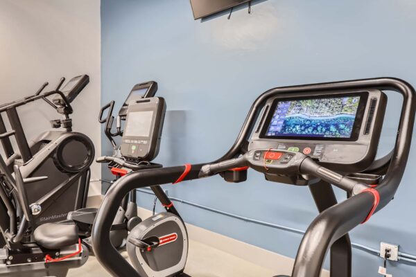 Springs at Alta Mesa apartments fitness center with cardio machines.