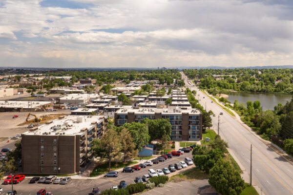 Beacon House apartments with classic brick construction, large balconies, and ample parking.