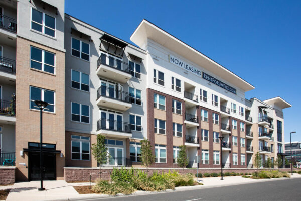 Forum Fitzsimons apartments with modern construction and large balconies.