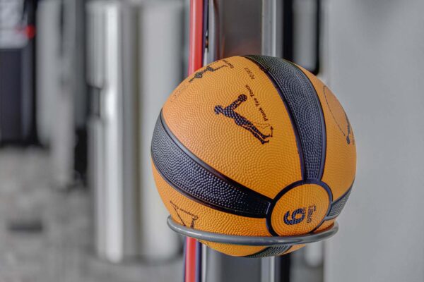 Copper 87 apartments fitness center with exercise ball.