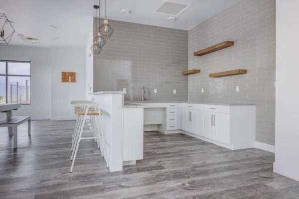 Copper 87 apartments community kitchen.