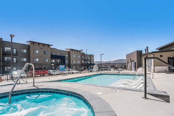 The Marc at Monument Ridge pool and hot tub.