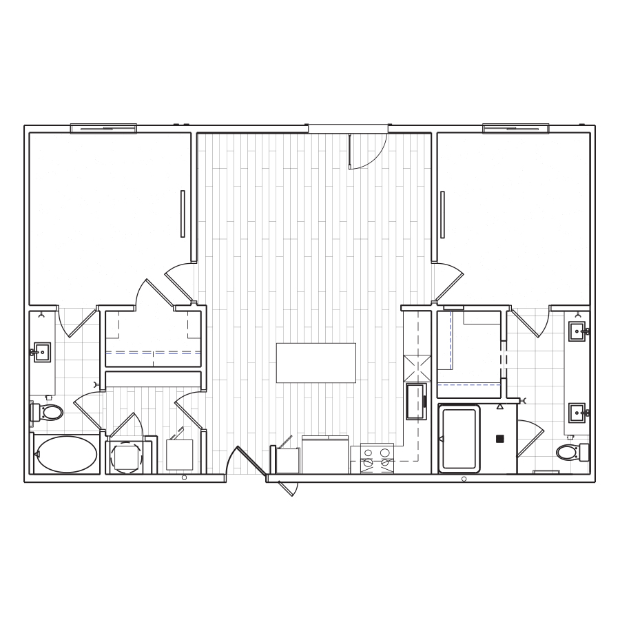 Rendering of the C4 floor plan with 2 bedroom[s] and 2 bathroom[s] at The Locale