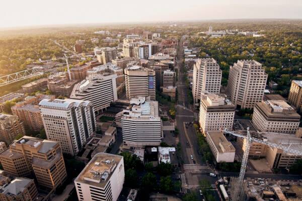 Aerial view of Denver.